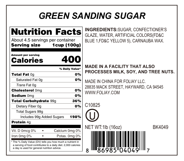 Dark Green Sanding Sugar Sprinkles