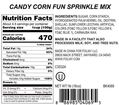 Candy Corn Fun Jimmies Mix