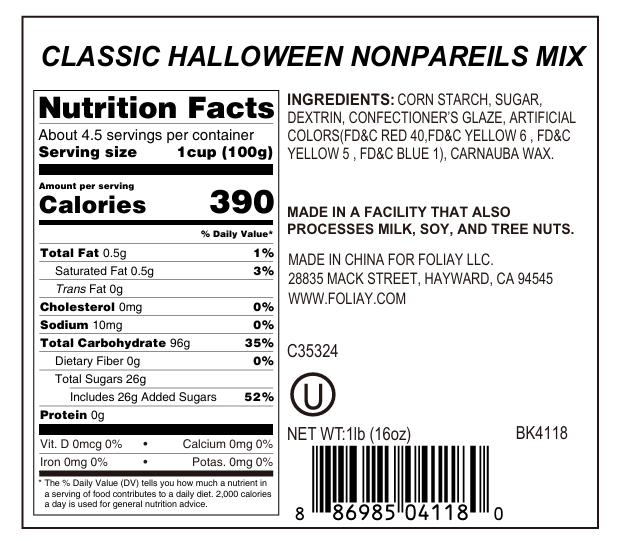 Classic Halloween Nonpareils Mix