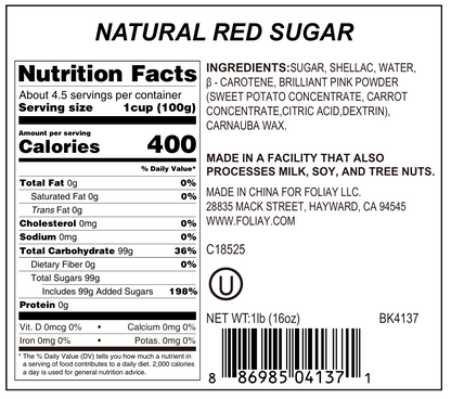 Natural Red Sanding Sugar Sprinkles