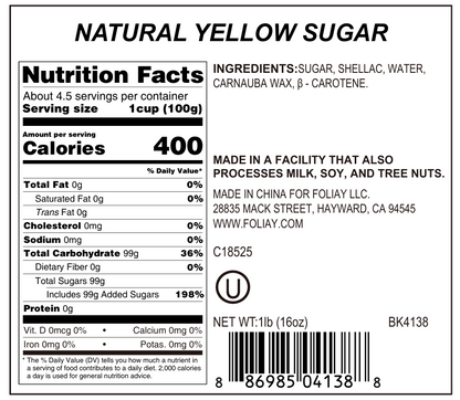 Natural Yellow Sanding Sugar Sprinkles
