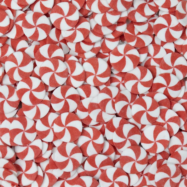 Red & White Swirl Edible Cake Decoration