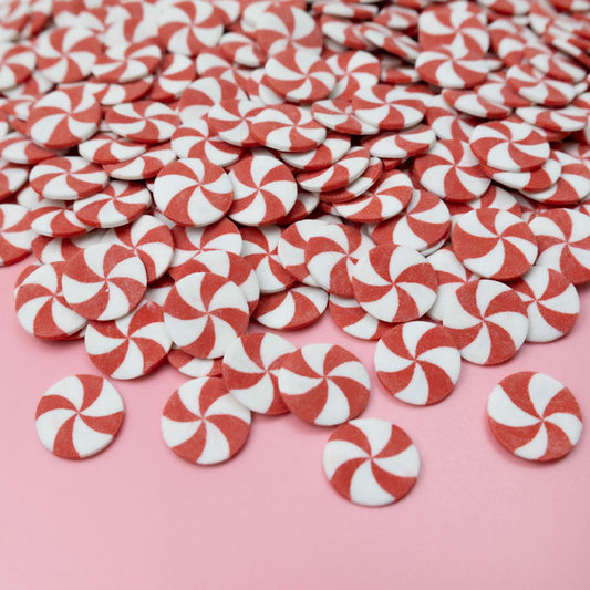 Red & White Swirl Edible Cake Decoration