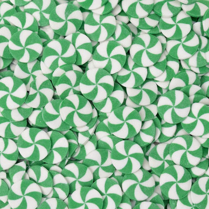 Green & White Swirl Edible Cake Decoration