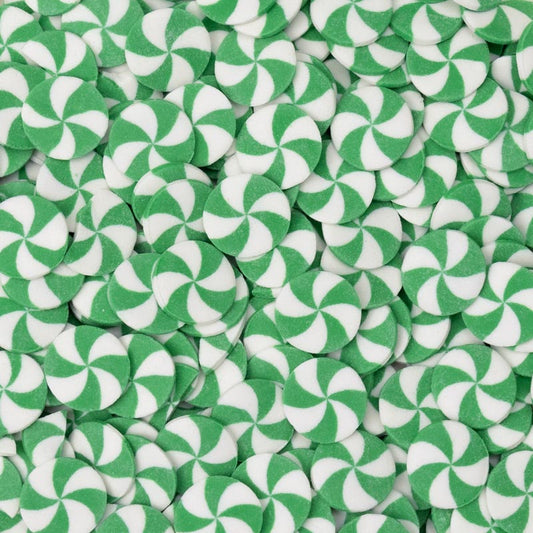 Green & White Swirl Edible Cake Decoration