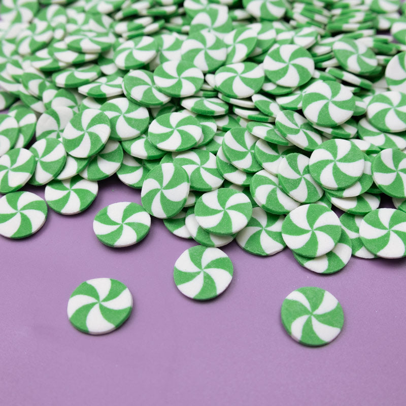Green & White Swirl Edible Cake Decoration