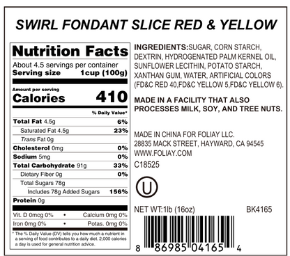 Red & Yellow Swirl Edible Cake Decoration