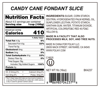 Candy Cane Edible Cake Decoration