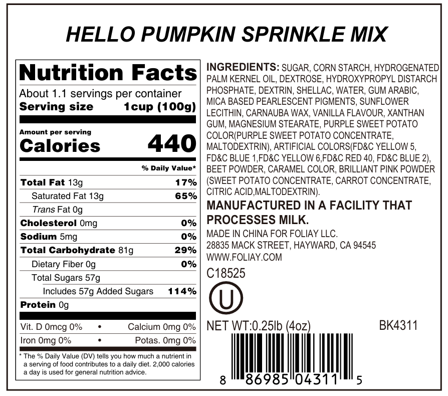Hello Pumpkin Sprinkle Mix