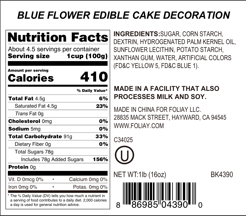 Blue Daisy Edible Cake Decoration