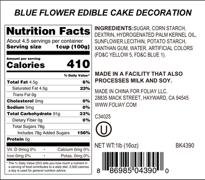 Blue Daisy Edible Cake Decoration