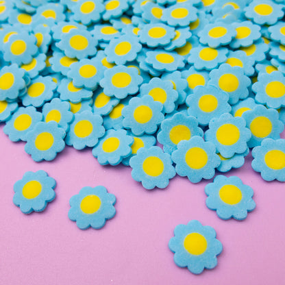 Blue Daisy Edible Cake Decoration