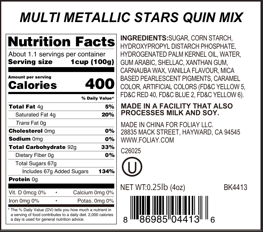 Multi Metallic Stars Quin Sprinkles