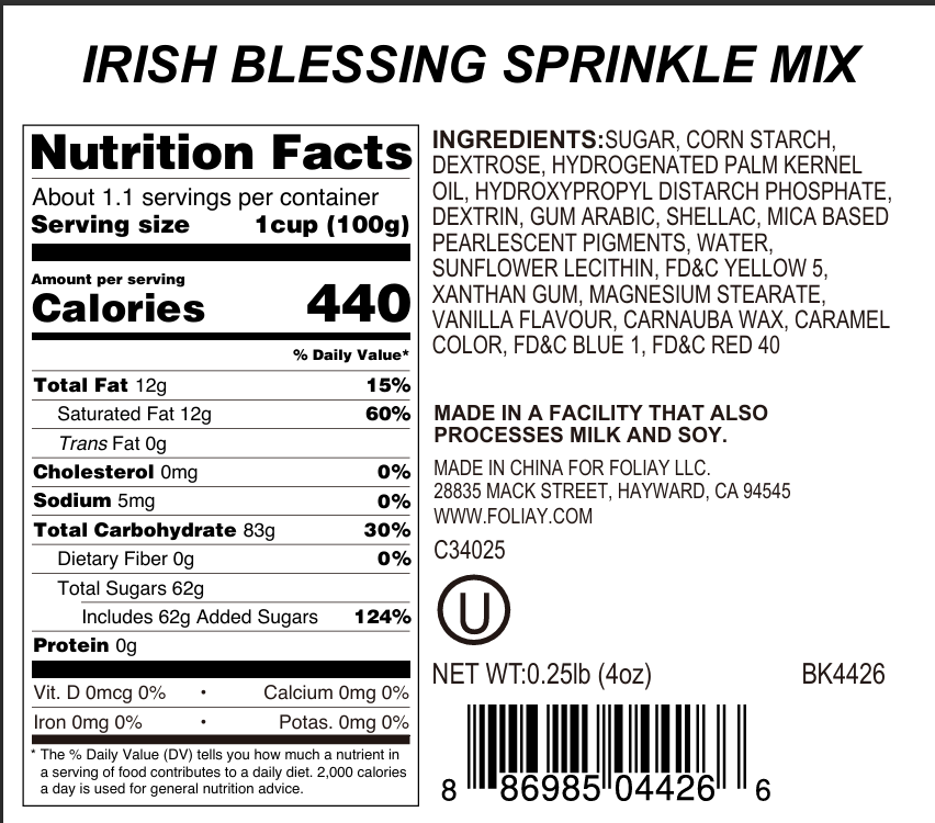 Irish Blessing Sprinkle Mix