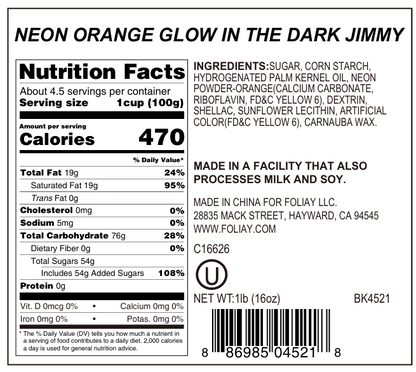 Neon Orange Glow In The Dark Jimmies Sprinkles