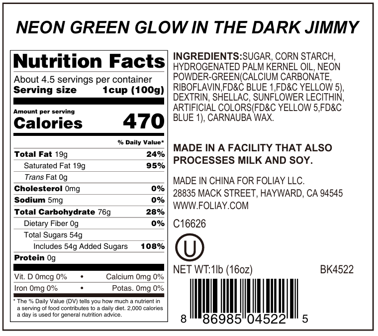 Neon Green Glow In The Dark Jimmies Sprinkles
