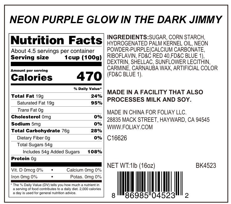 Neon Purple Glow In The Dark Jimmies Sprinkles