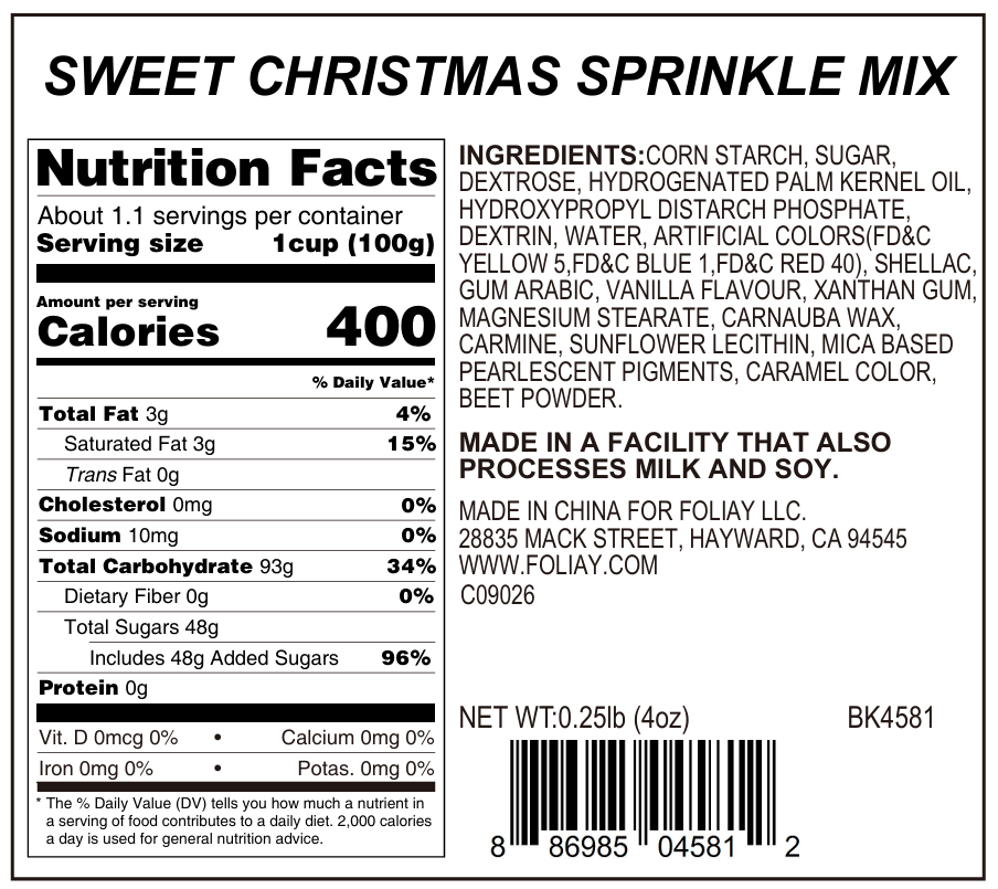 Sweet Christmas Sprinkle Mix