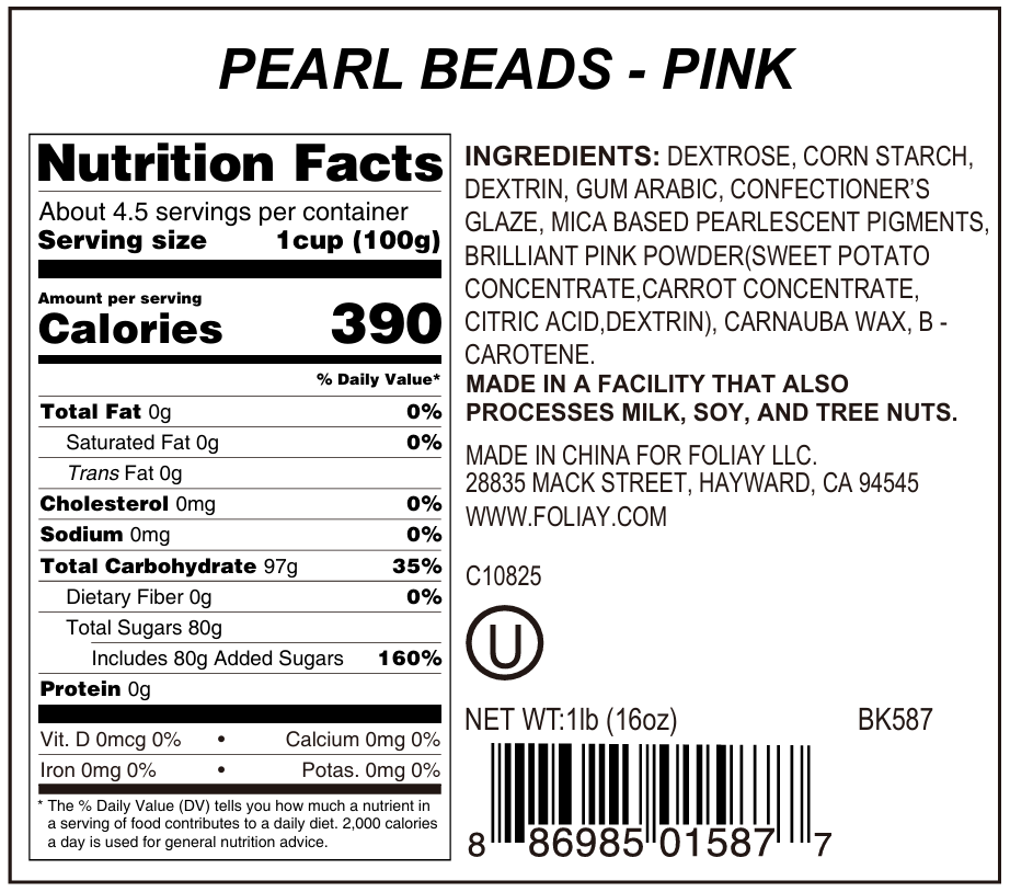 Pink Shimmer Sugar Pearls