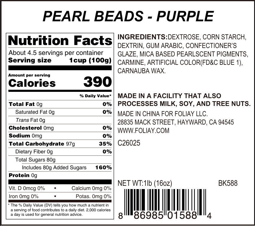 Purple Shimmer Sugar Pearls