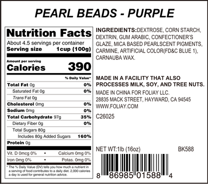 Purple Shimmer Sugar Pearls