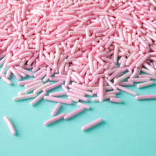 Load image into Gallery viewer, Pink Pearlized Jimmies Sprinkles 10lb
