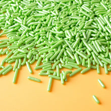 Load image into Gallery viewer, Green Pearlized Jimmies Sprinkles 10lb
