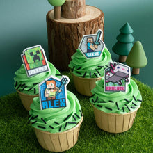 Load image into Gallery viewer, Minecraft Cupcake Ring Toppers - Set of 12
