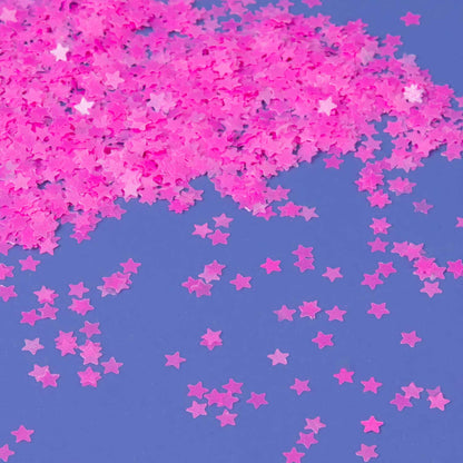 Glitter Neon Hot Pink Glow In The Dark Star