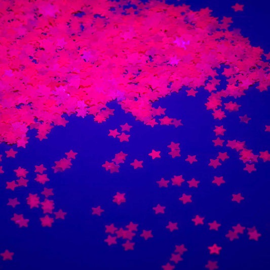 Glitter Neon Hot Pink Glow In The Dark Star