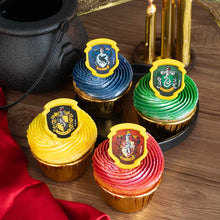 Load image into Gallery viewer, Harry Potter Hogwarts Houses Cupcake Ring Toppers - Set of 12
