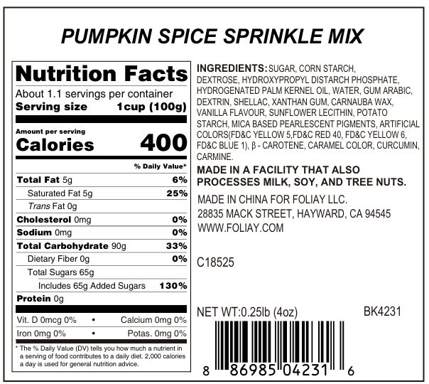 Pumpkin Spice Sprinkle Mix
