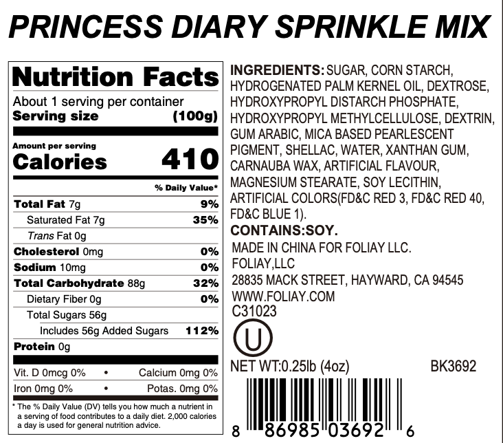 Princess Diary Sprinkle Mix