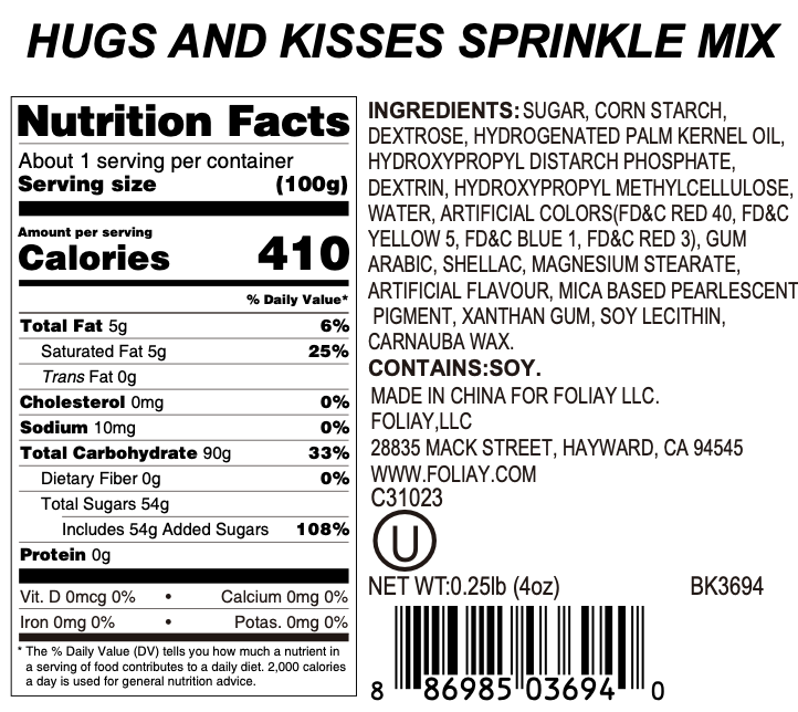 Hugs and Kisses Sprinkle Mix