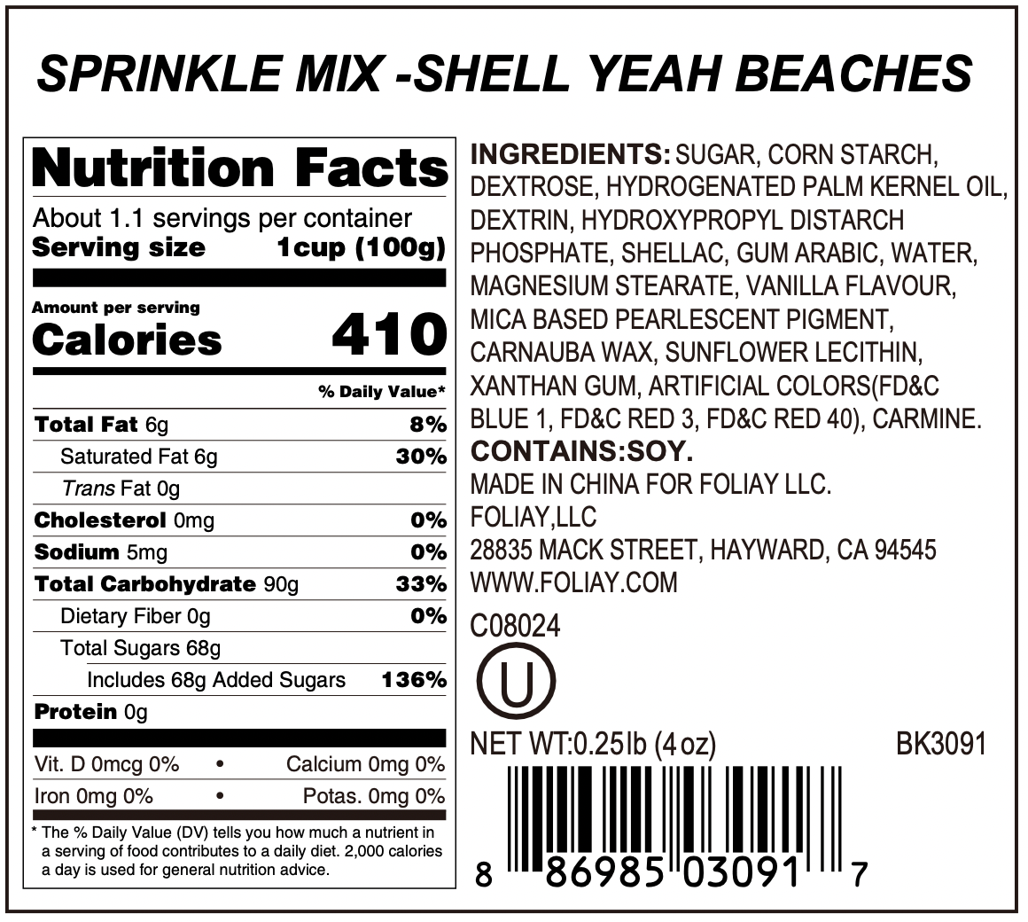 Shell Yeah Beaches Sprinkle Mix