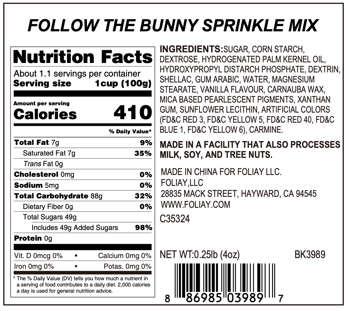 Follow The Bunny Sprinkle Mix