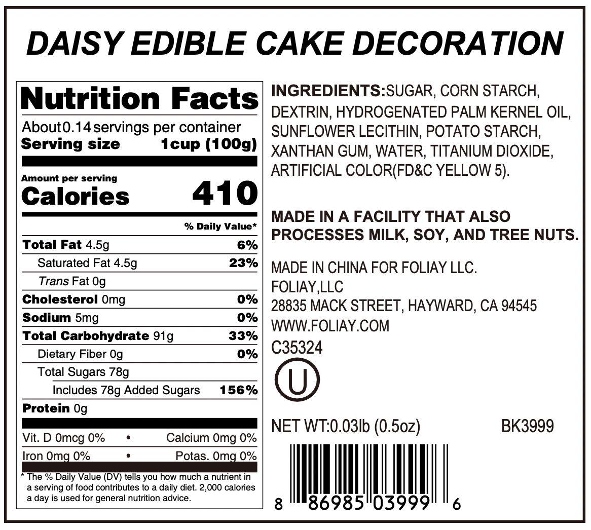 White Daisy Edible Cake Decoration