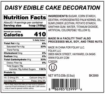 White Daisy Edible Cake Decoration