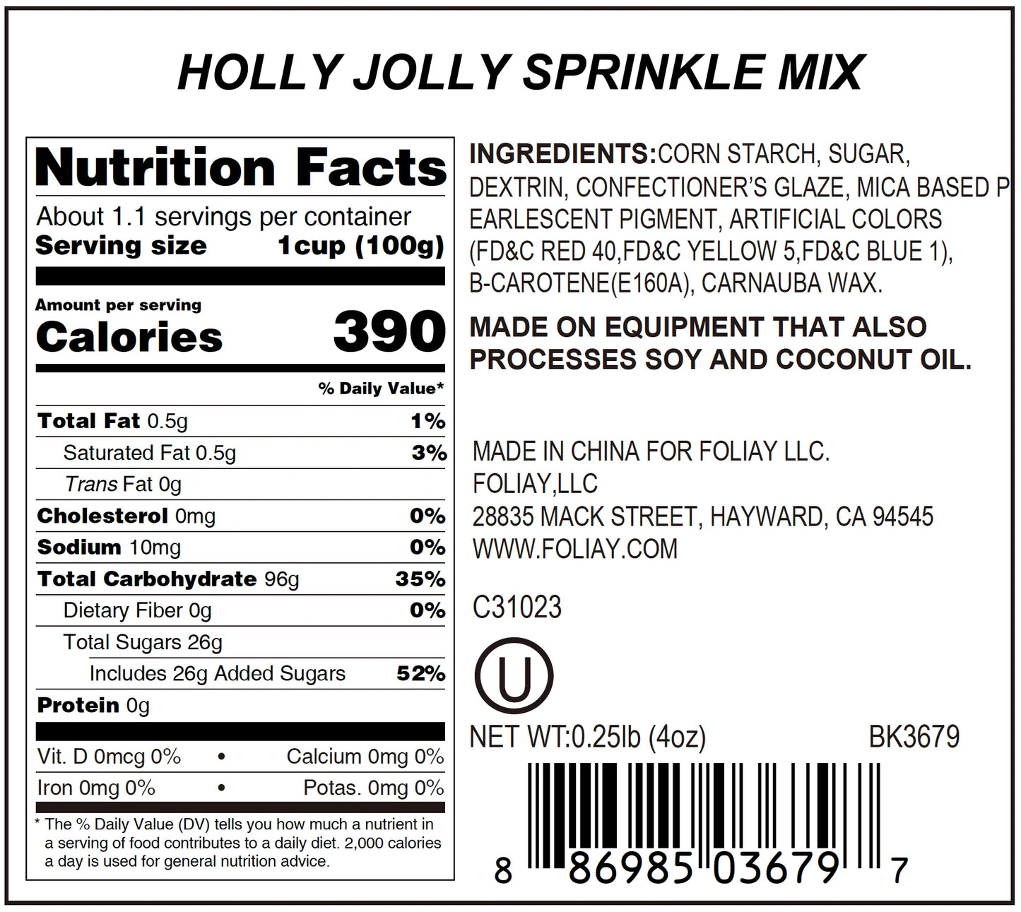 Holly Jolly Nonpareils Mix