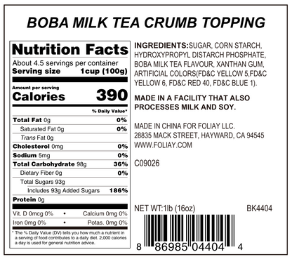 Boba Milk Tea Crumb Topping