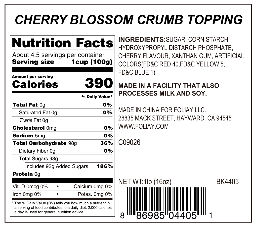 Cherry Blossom Crumb Topping