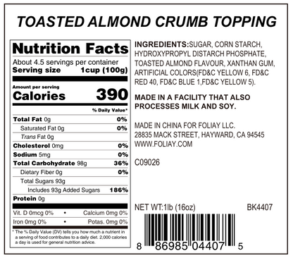 Toasted Almond Crumb Topping