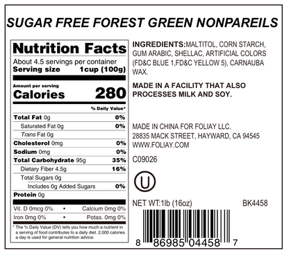 Sugar Free Forest Green Nonpareils