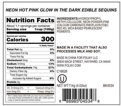 Glitter Neon Hot Pink Glow In The Dark Star