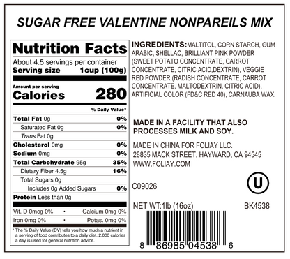 Sugar Free Valentine Nonpareils Mix