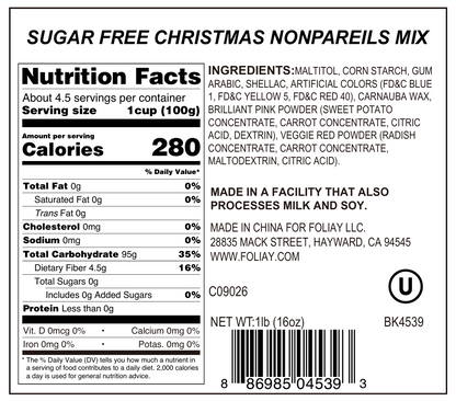 Sugar Free Christmas Nonpareils Mix