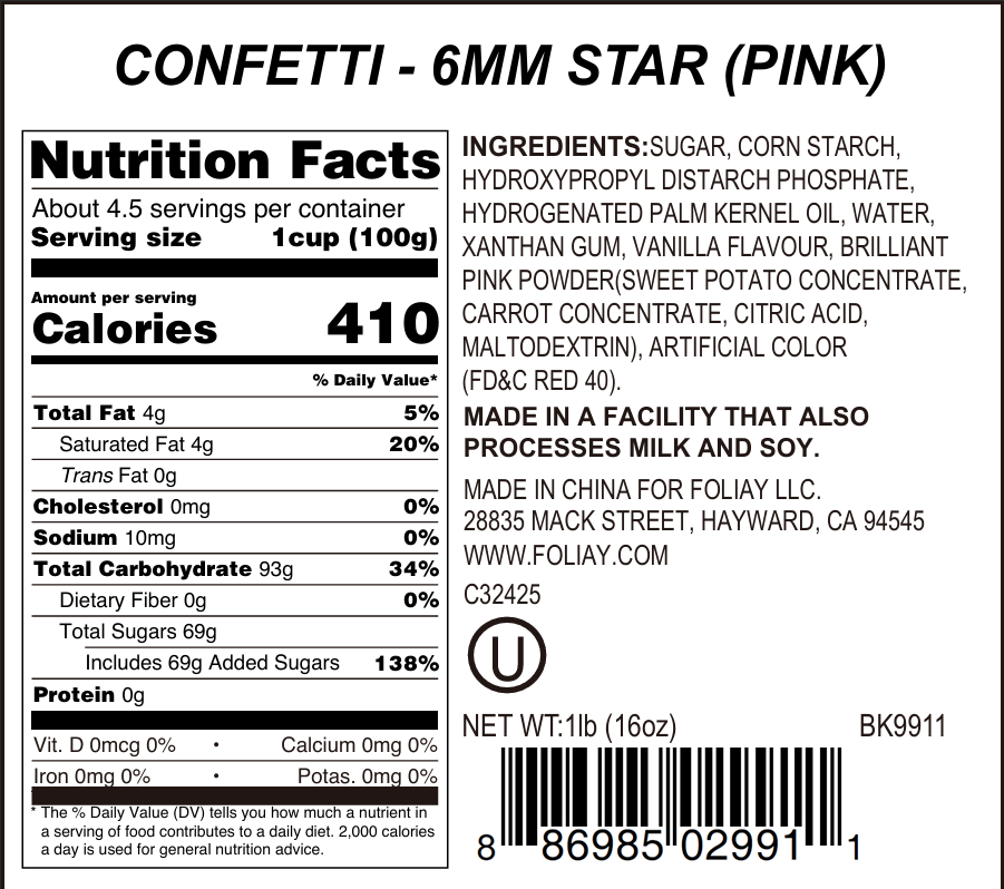 Pink Stars Quin Sprinkles