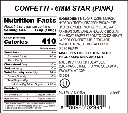 Pink Stars Quin Sprinkles