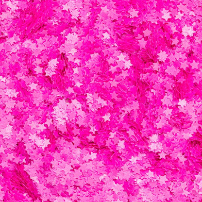 Glitter Neon Hot Pink Glow In The Dark Star
