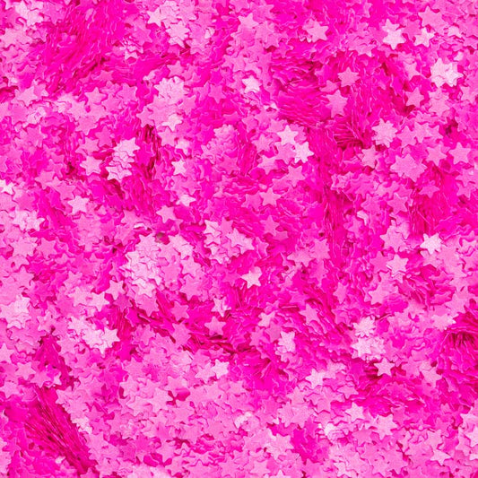 Glitter Neon Hot Pink Glow In The Dark Star